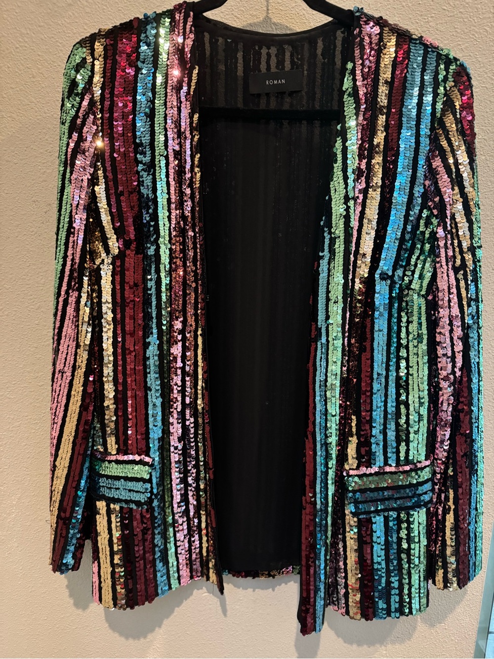 Roma Striped Sequin Blazer in Multicolor